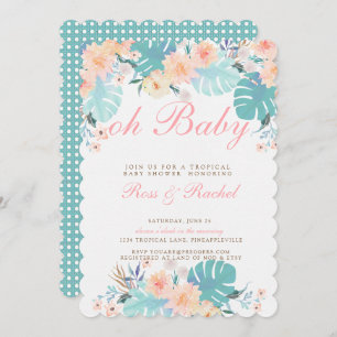 Invitation tropicale de baby shower