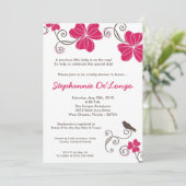 invitation tropicale de baby shower de fleur de (Debout devant)