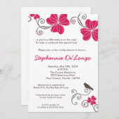 invitation tropicale de baby shower de fleur de (Devant / Derrière)