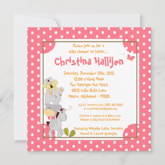 invitation tropicale de baby shower de jungle du (Devant)