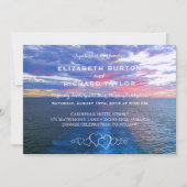 Invitation tropicale de coucher du soleil d'océan (Devant)