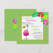 Invitation tropicale de dîner de répétition de (Devant / Derrière)