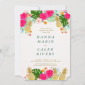 Invitation tropicale de douche de fiançailles (Devant)