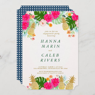 Invitation tropicale de douche de fiançailles