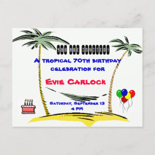 Invitation tropicale de fête d'anniversaire