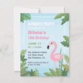 Invitation tropicale de fête d'anniversaire d'été (Devant)
