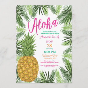 Invitation tropicale de Fête de la mariée d'ananas