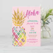 Invitation tropicale de Fête de la mariée d'ananas (Debout devant)