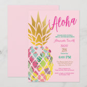 Invitation tropicale de Fête de la mariée d'ananas (Devant / Derrière)