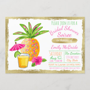Invitation tropicale de Fête de la mariée de Luau