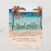 invitation tropicale de fête de remise des (Devant / Derrière)