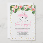 Invitation tropicale de fiançailles de Flamant (Devant)