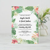 Invitation tropicale de ketmie de mariage (Debout devant)