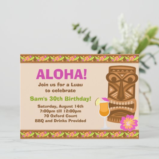 Invitation tropicale de partie (Debout devant)