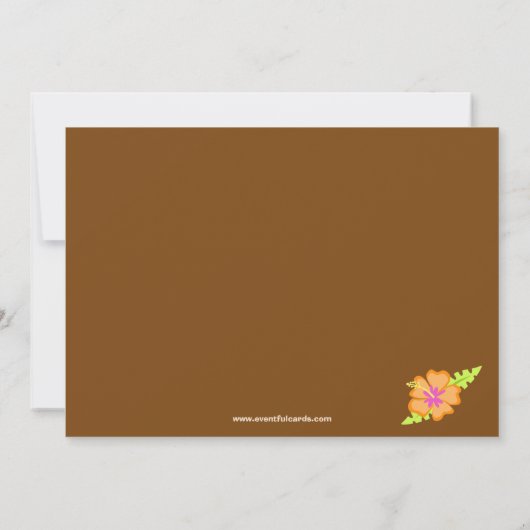 Invitation tropicale de partie (Dos)