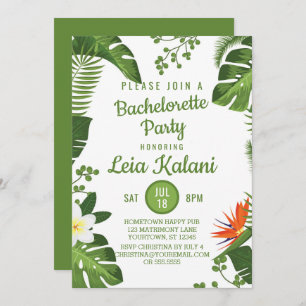 Invitation tropicale de partie de Bachelorette de