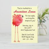 Invitation tropicale de partie de Flamant rose (Debout devant)