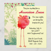 Invitation tropicale de partie de Flamant rose (Devant / Derrière)