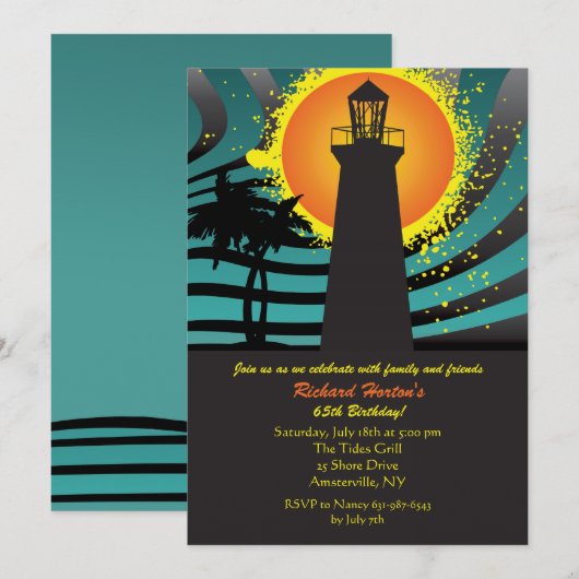 Invitation tropicale de phare (Devant / Derrière)