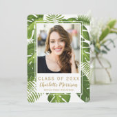 Invitation tropicale de photo d'or vert (Debout devant)