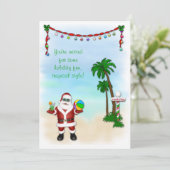 Invitation tropicale de vacances de Père Noël (Debout devant)