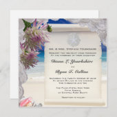 Invitation tropicale Dollar et dentelle de sable (Devant / Derrière)