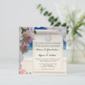 Invitation tropicale Dollar et dentelle de sable (Debout devant)