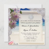 Invitation tropicale Dollar et dentelle de sable (Devant)