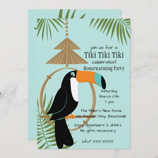 Invitation tropicale du Toucan (Devant / Derrière)