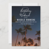 Invitation Tropicale du week-end d'anniversaire (Devant)