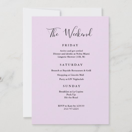 Invitation Tropicale du week-end d'anniversaire (Dos)