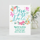 Invitation Tropicale Enregistrer la Date (Debout devant)