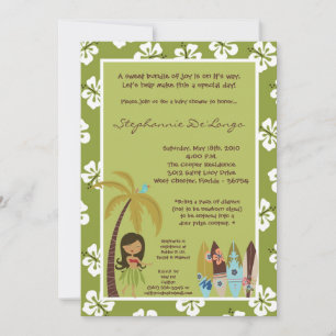 invitation tropicale hawaïenne de baby shower de