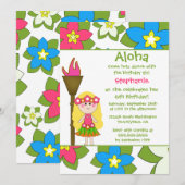 Invitation tropicale mignonne de fête (Devant / Derrière)