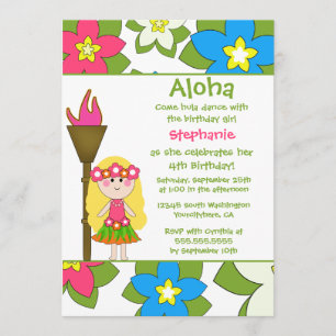 Invitation tropicale mignonne de fête