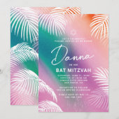 Invitation tropicale pour Bat Mitzvah d'été (Devant / Derrière)
