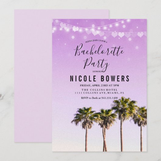 Invitation tropicale pour l'enterrement de vie de (Devant / Derrière)
