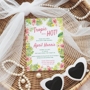 Invitation Tropique comme c'est chaud, fête de jeune fille tr