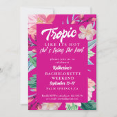 Invitation Tropique comme sa soirée Pink Bachelorette (Devant)