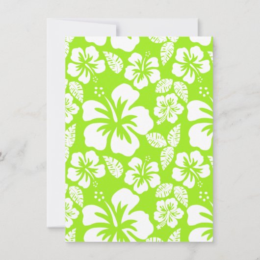 Invitation Tropique hawaïen vert-jaune; look Chalkboark (Dos)