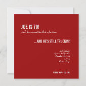 Invitation Troquez le soixante-dixième anniversaire d'amant - (Dos)