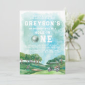 Invitation Trou Dans Un Garçon De Golf Premier Anniversaire P (Debout devant)