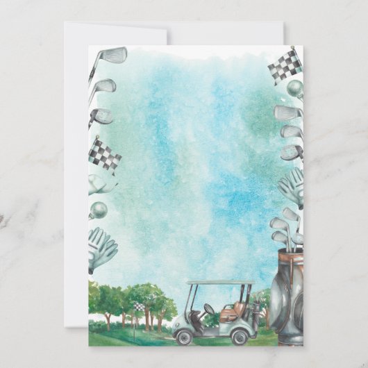 Invitation Trou Dans Un Garçon De Golf Premier Anniversaire P (Dos)