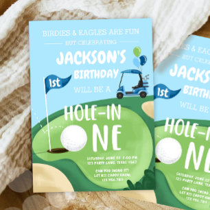Invitation Trou Dans Un Garçon De Golf Premier Anniversaire P