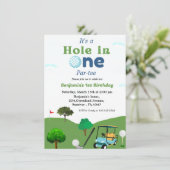 Invitation Trou dans un garçon de golf première fête d'annive (Debout devant)