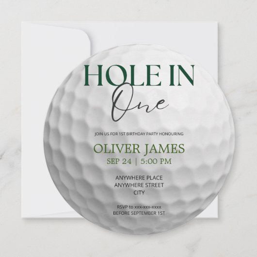 Invitation Trou dans un garçon premier anniversaire (Devant)