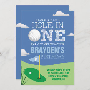 Invitation Trou dans un premier anniversaire de golf de