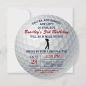 Invitation Trou Dans Une Balle De Golf PAR-TEE N'Importe Quel (Devant)