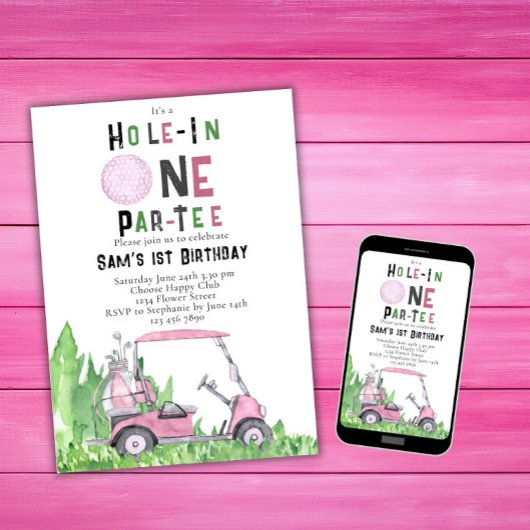 Invitation Trou Dans Une Première Partie De Golf Anniversaire