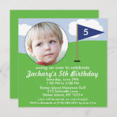 Invitation Trou de bleu marine dans une mini partie de golf (Devant / Derrière)